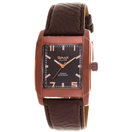 Omax GC01F55A Leather Unisex Watch